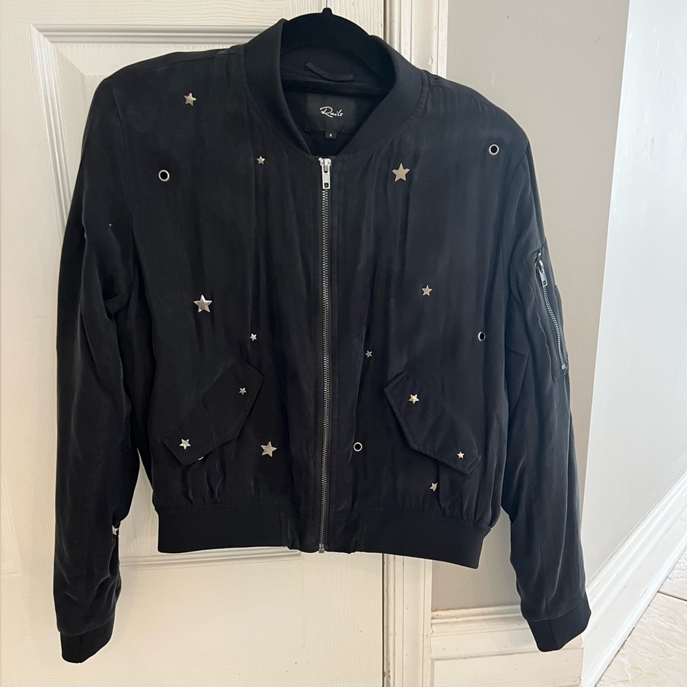 Rails Ace Star Studded Bomber Jacket. Size S - image 4